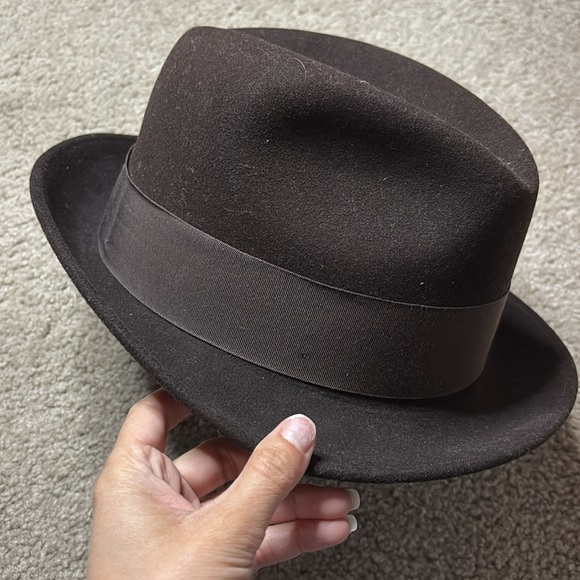 Dyna Felt Classic BrownFedora Hat size 6 7/8 - Picture 6 of 9